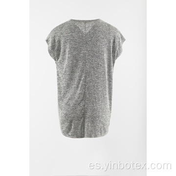 Camiseta sin mangas gris jaspeado